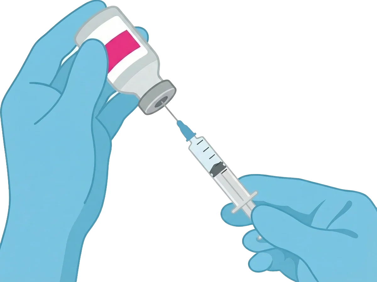 Drawing bacteriostatic water into syringe